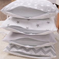 Дитячий постільний комплект Veres Smiling animals white-gray 6 одиниць, 100% бавовна